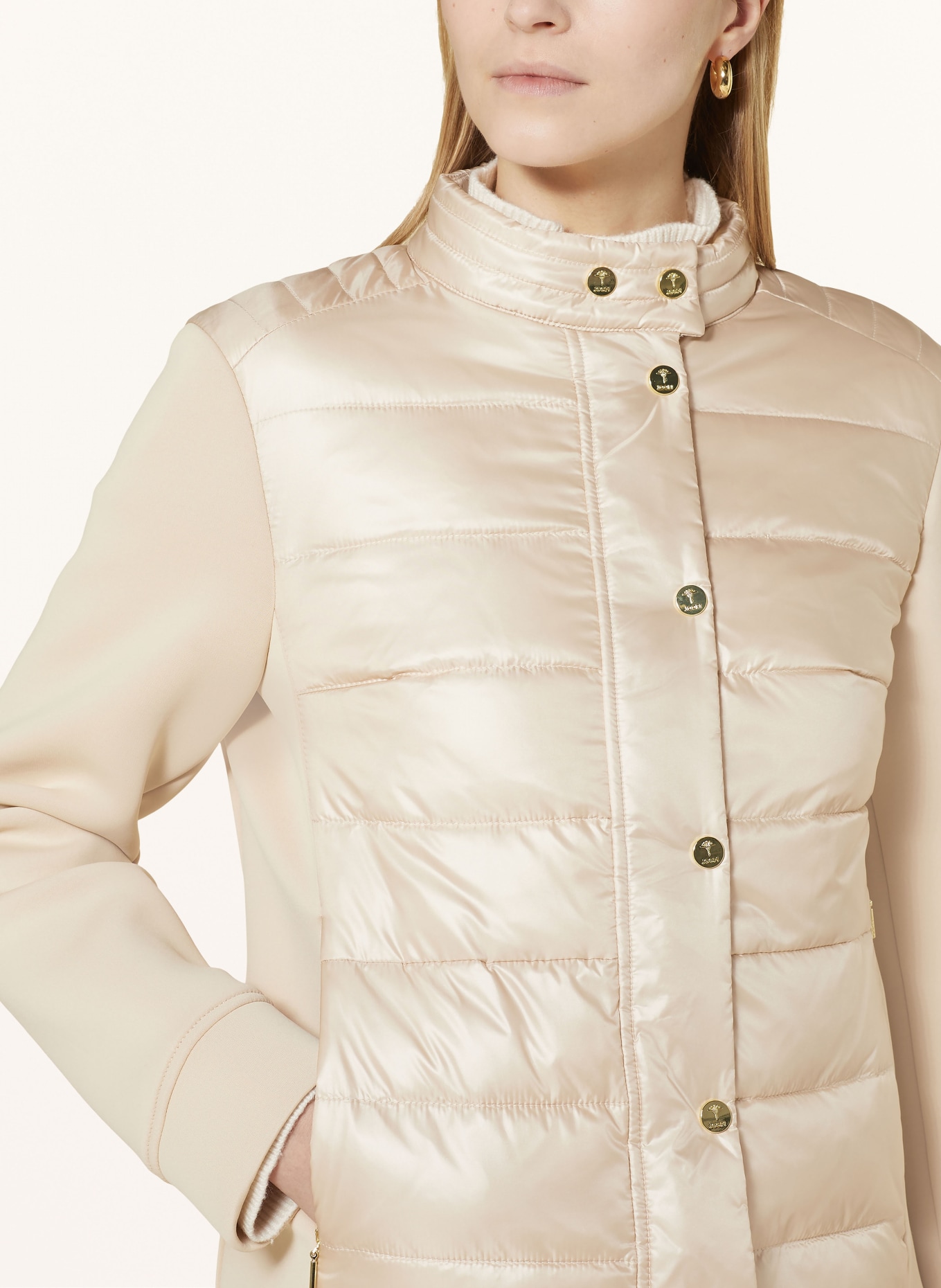 JOOP! Quilted jacket in mixed materials, Color: CREAM (Image 4)