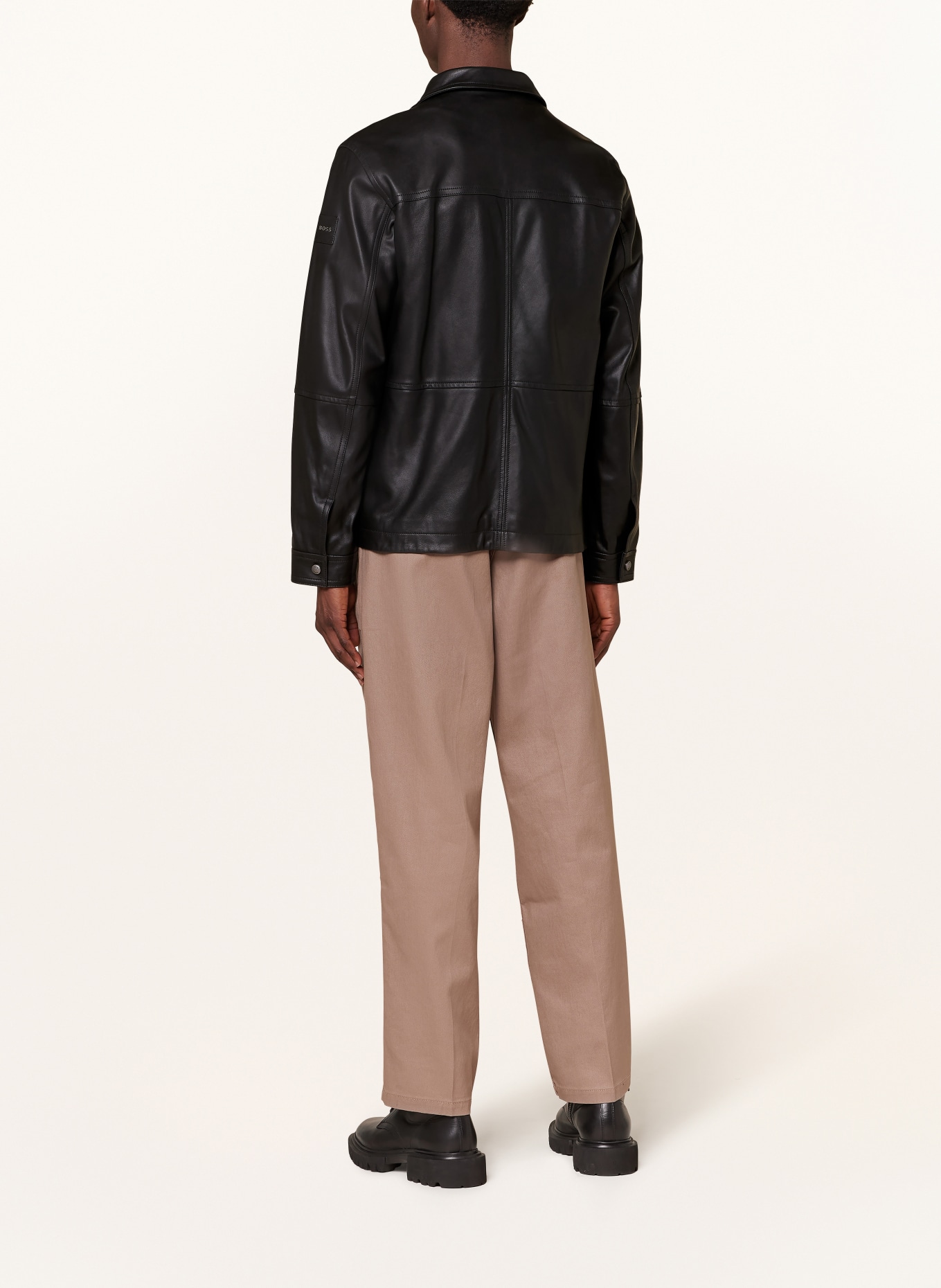 BOSS Leather jacket JONOVA1, Color: BLACK (Image 3)