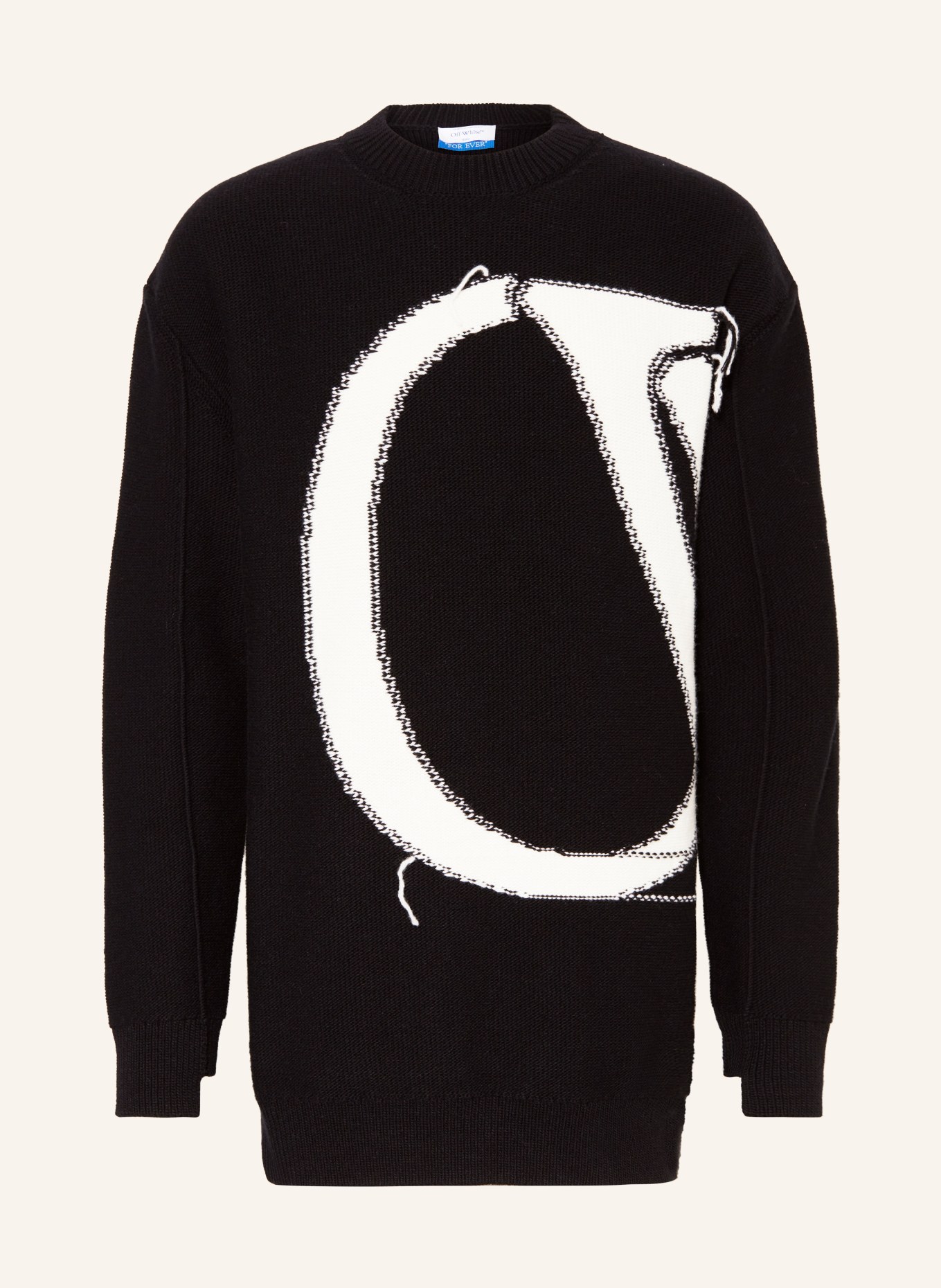 Off-White Sweter, Kolor: CZARNY/ KREMOWY (Obrazek 1)