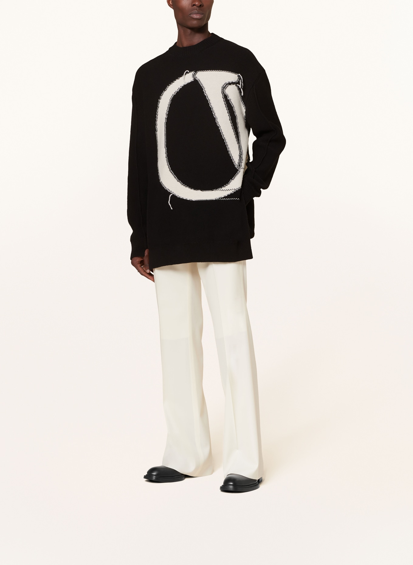 Off-White Pullover, Farbe: SCHWARZ/ CREME (Bild 2)