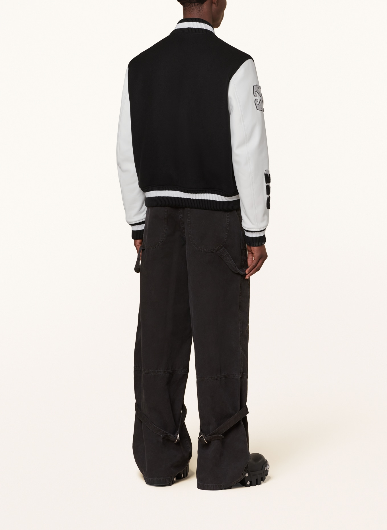 Off-White College jacket in mixed materials, Color: BLACK/ WHITE (Image 3)