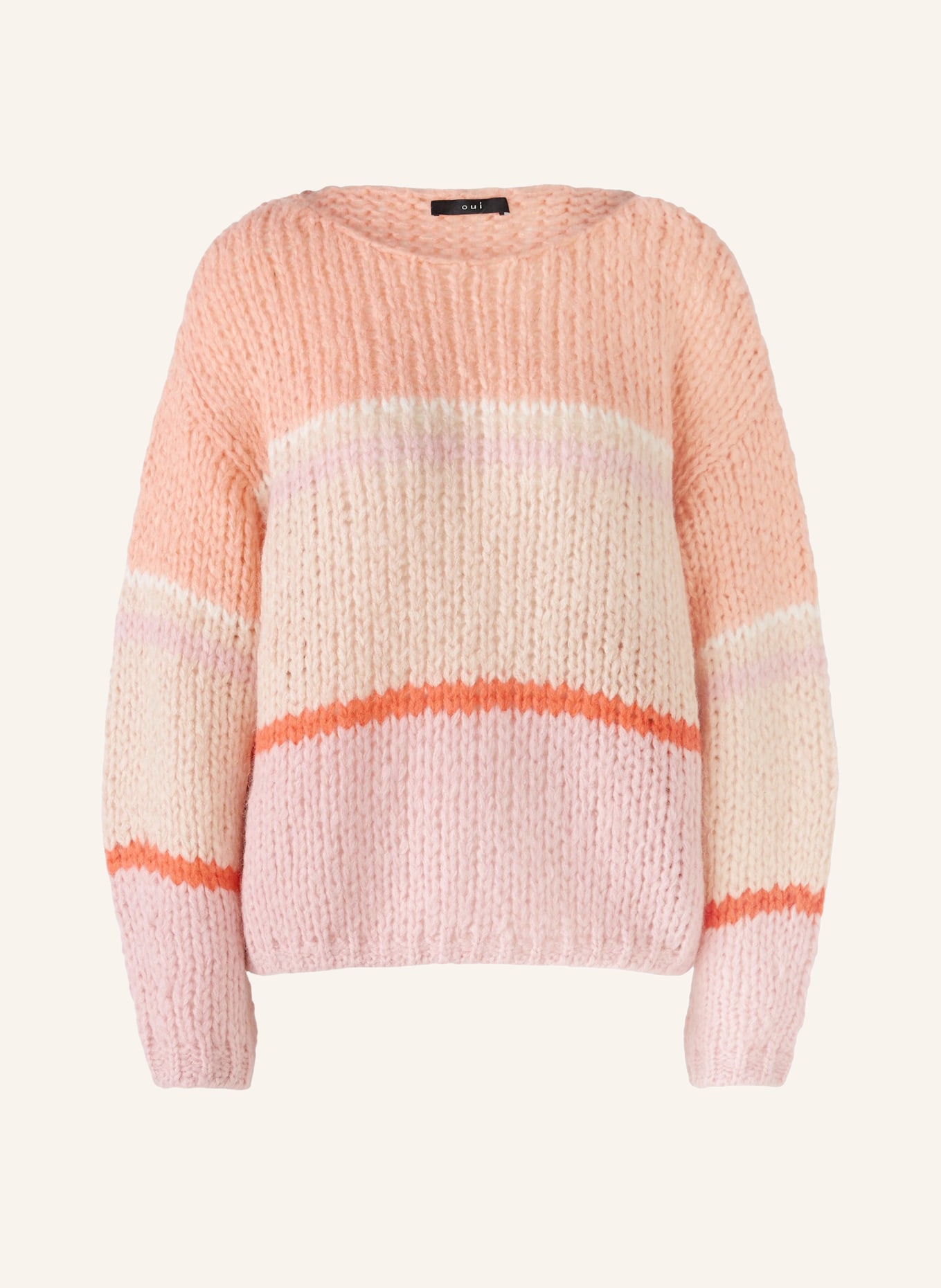 oui Sweater, Color: LIGHT ORANGE/ ROSE (Image 1)