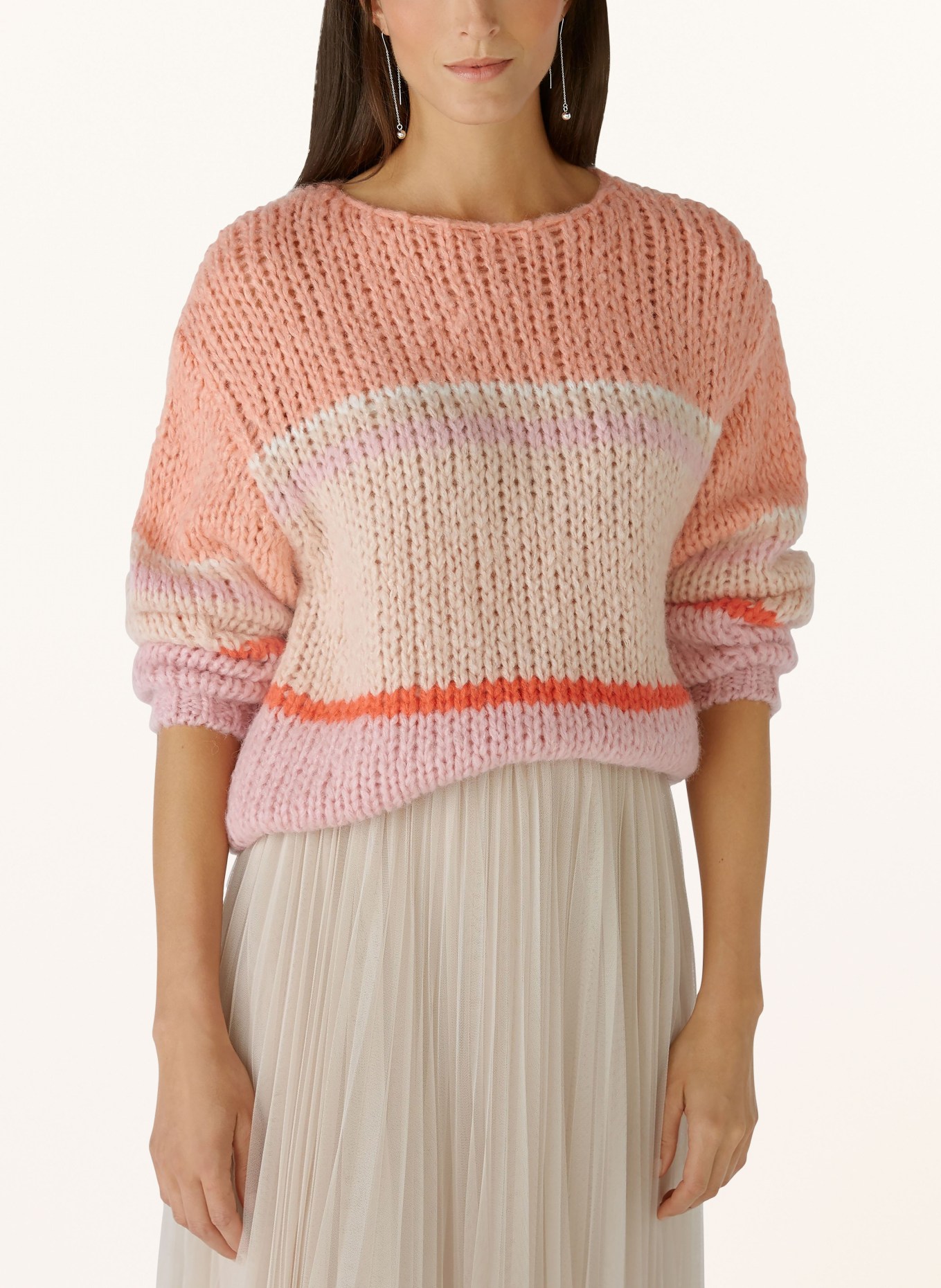 oui Sweater, Color: LIGHT ORANGE/ ROSE (Image 4)
