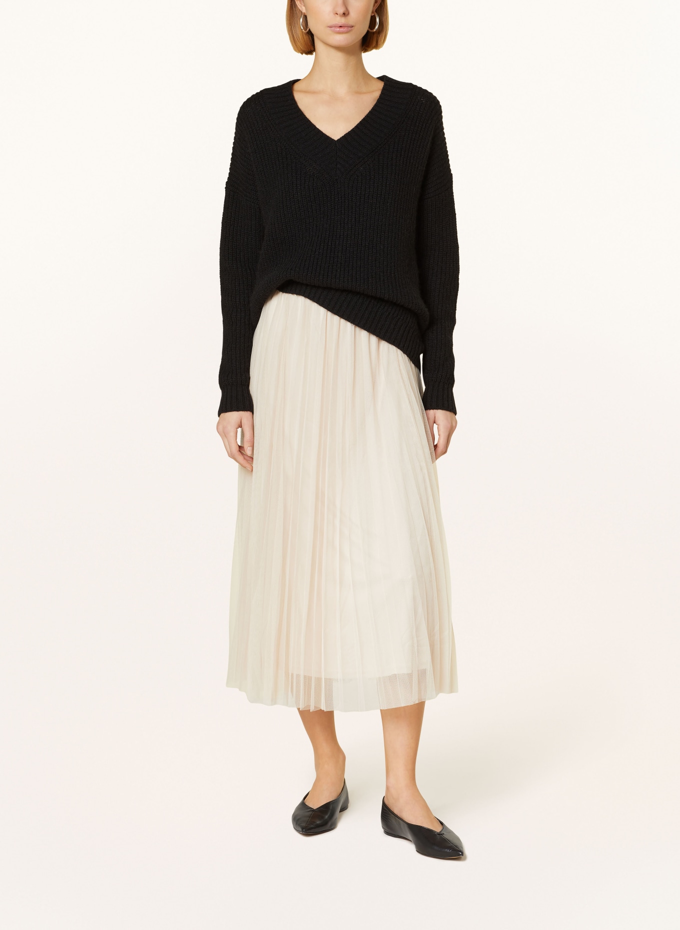 oui Pleated tulle skirt, Color: LIGHT BROWN (Image 2)