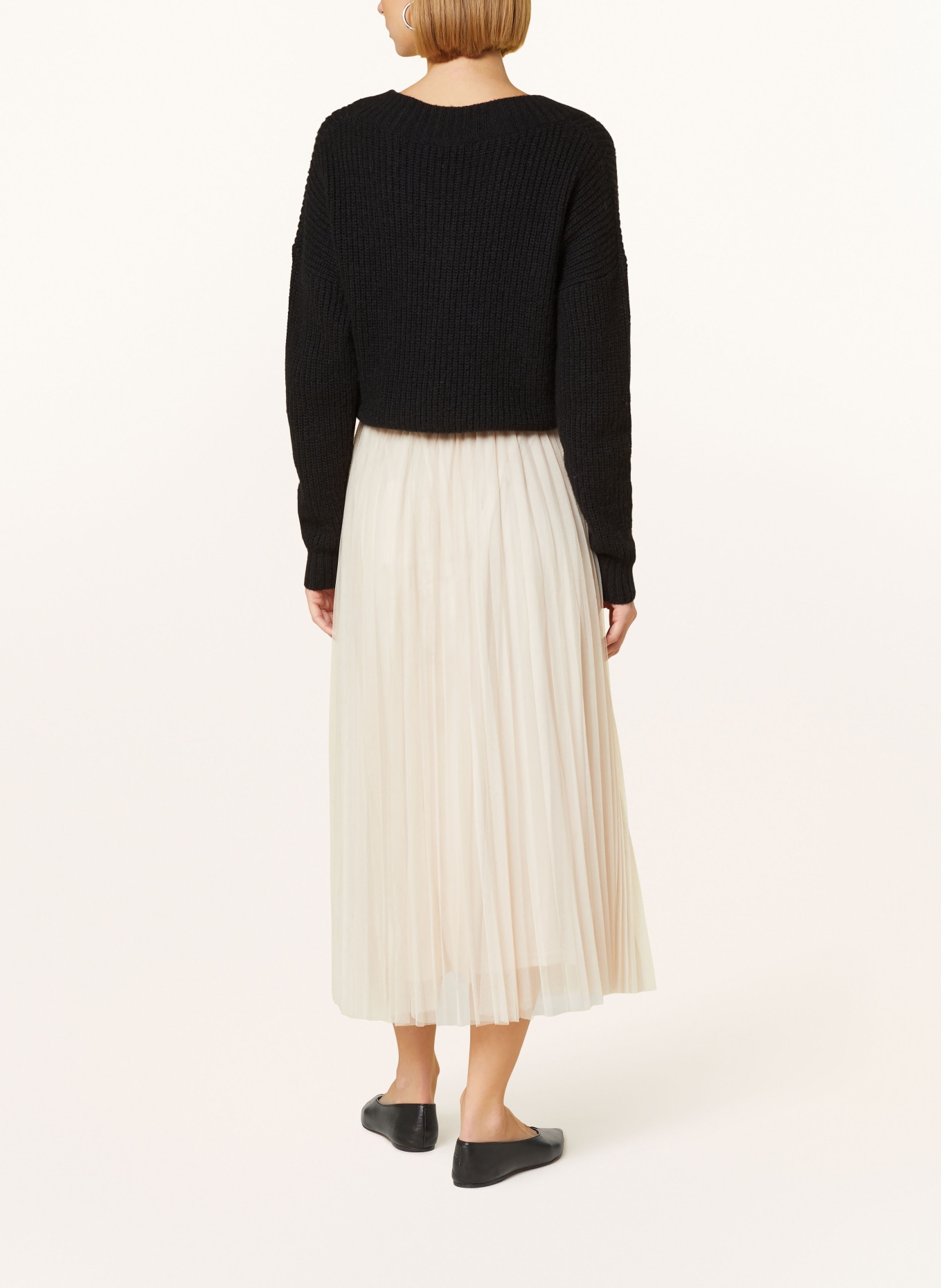oui Pleated tulle skirt, Color: LIGHT BROWN (Image 3)