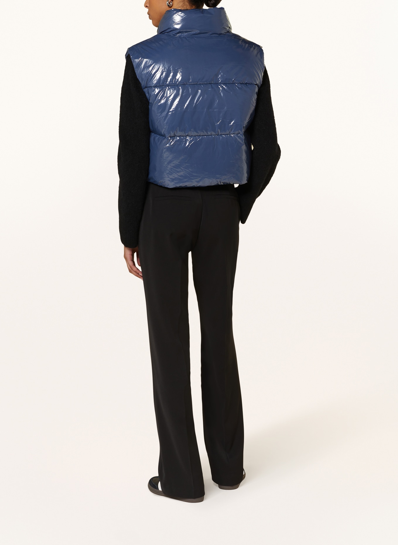 oui Cropped quilted vest, Color: BLUE (Image 3)