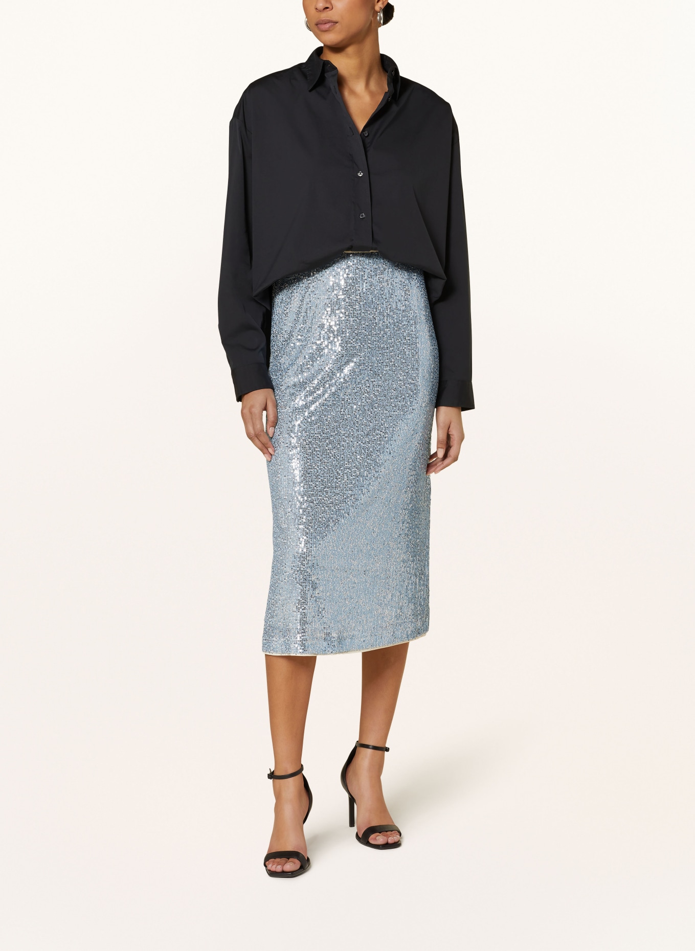 oui Skirt with sequins, Color: LIGHT BLUE (Image 2)