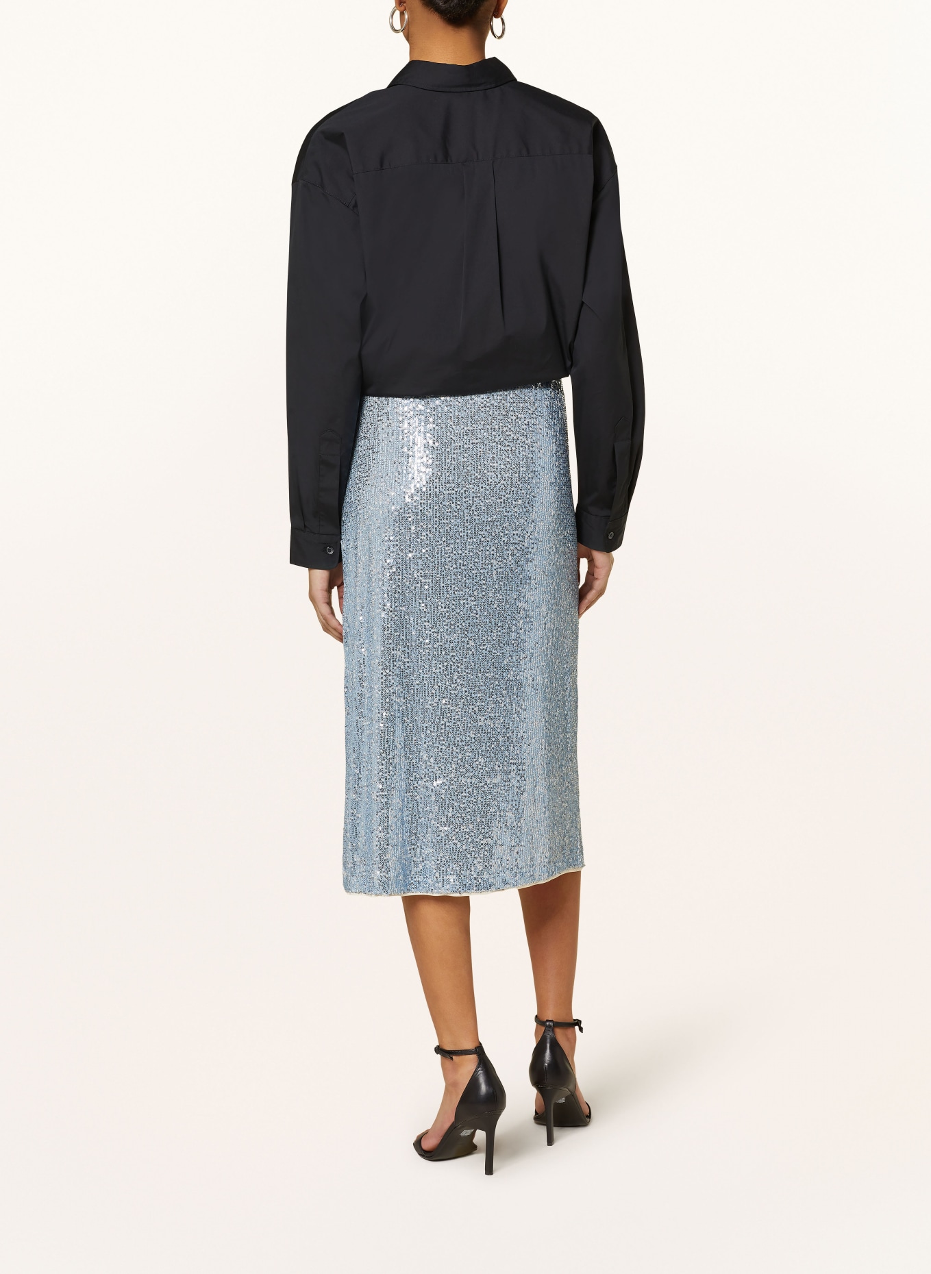 oui Skirt with sequins, Color: LIGHT BLUE (Image 3)