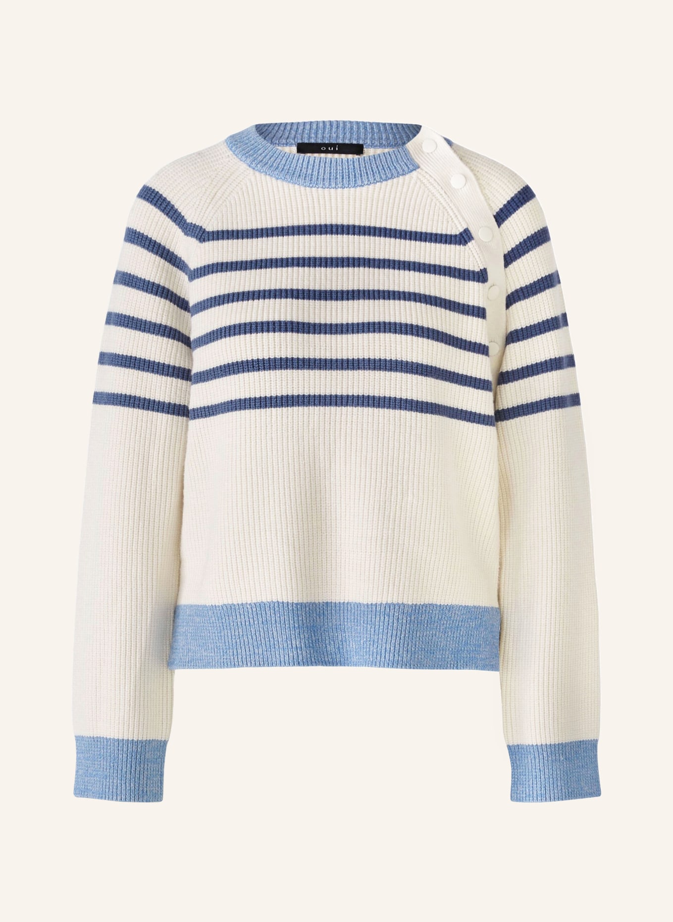 oui Sweater, Color: CREAM/ BLUE (Image 1)