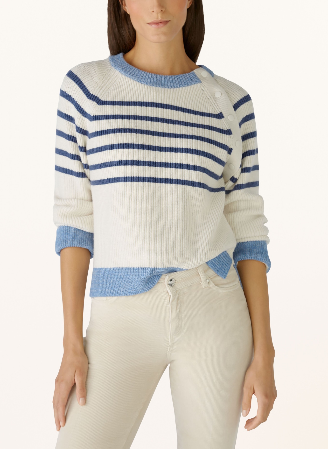 oui Sweater, Color: CREAM/ BLUE (Image 4)