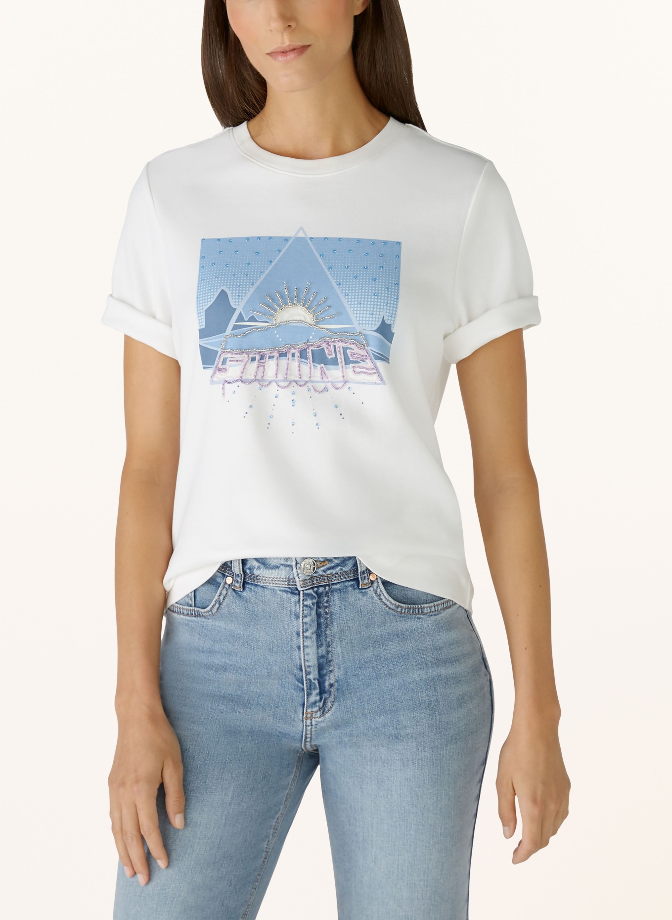 oui T-shirt, Color: WHITE/ BLUE/ PURPLE (Image 4)