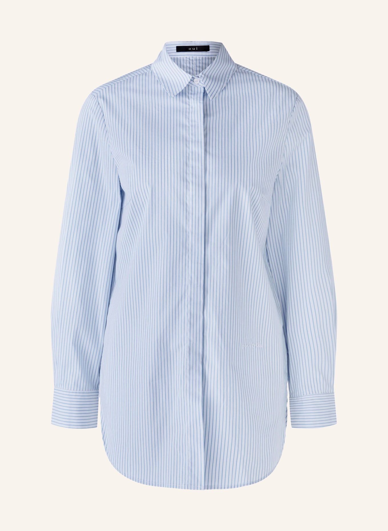 oui Shirt blouse, Color: LIGHT BLUE/ WHITE (Image 1)