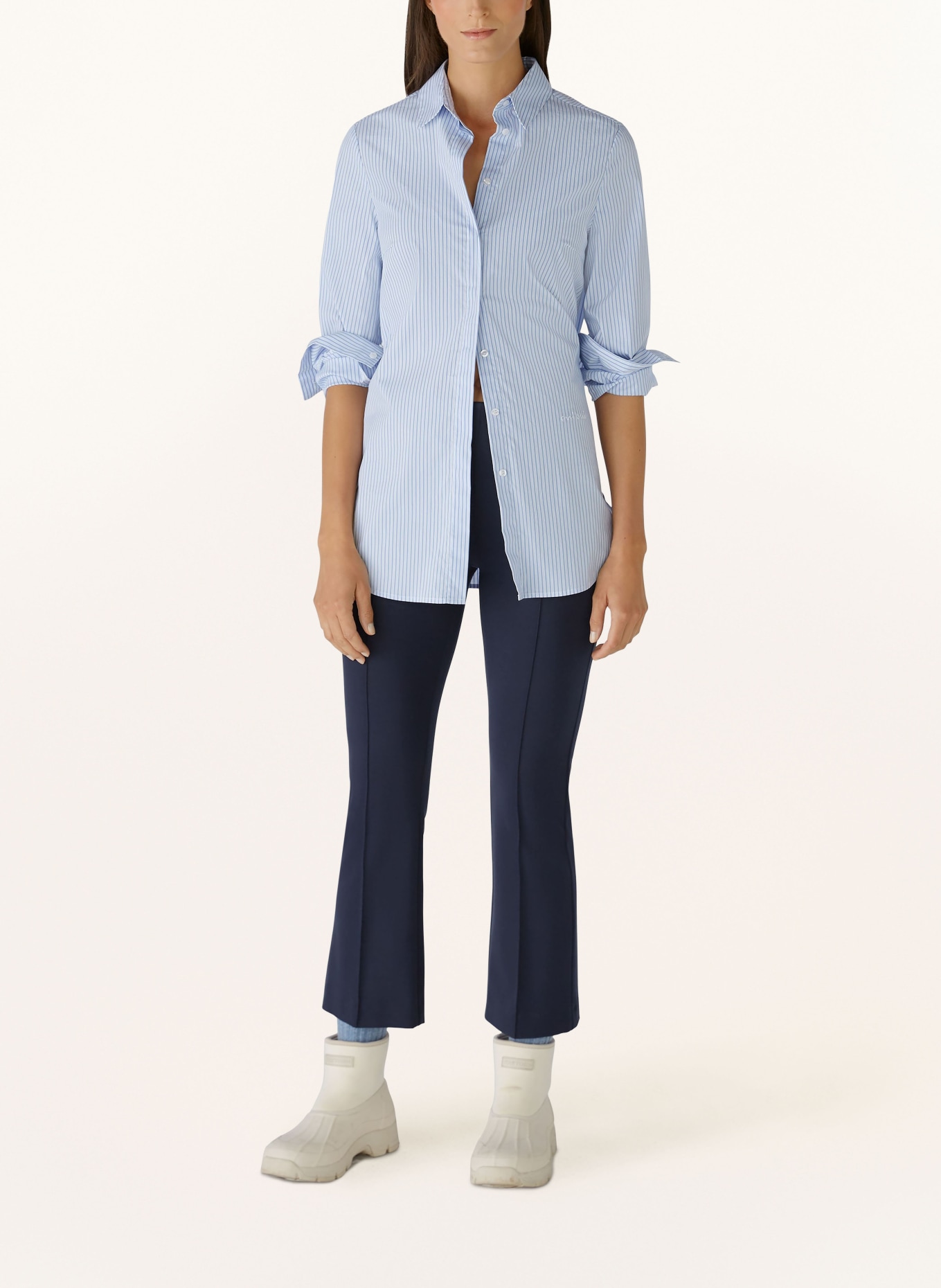oui Shirt blouse, Color: LIGHT BLUE/ WHITE (Image 2)