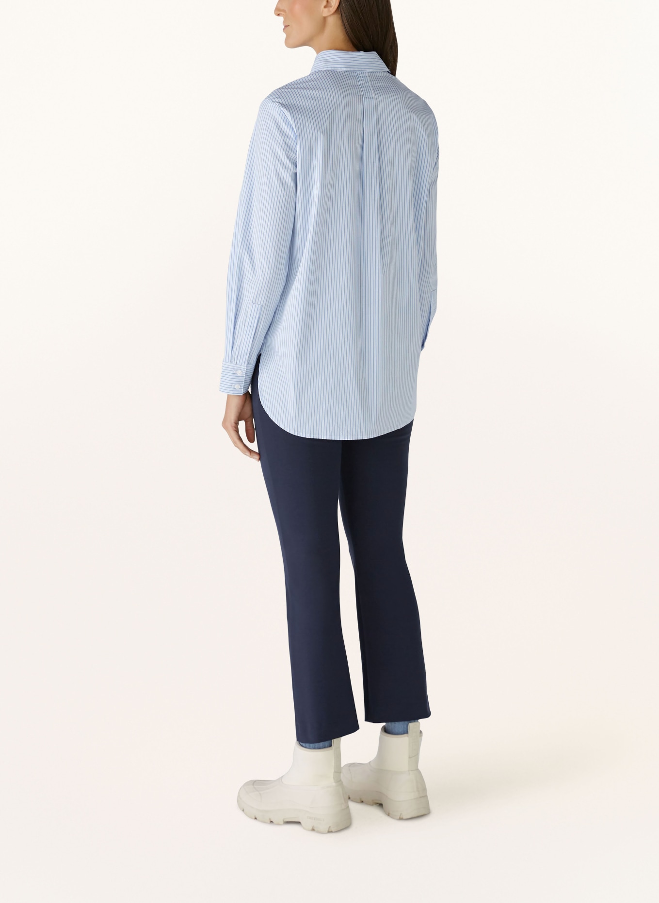 oui Shirt blouse, Color: LIGHT BLUE/ WHITE (Image 3)