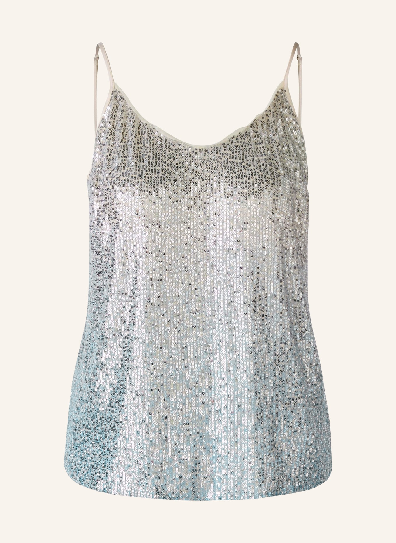 oui Top with sequins, Color: ECRU/ BLUE GRAY (Image 1)