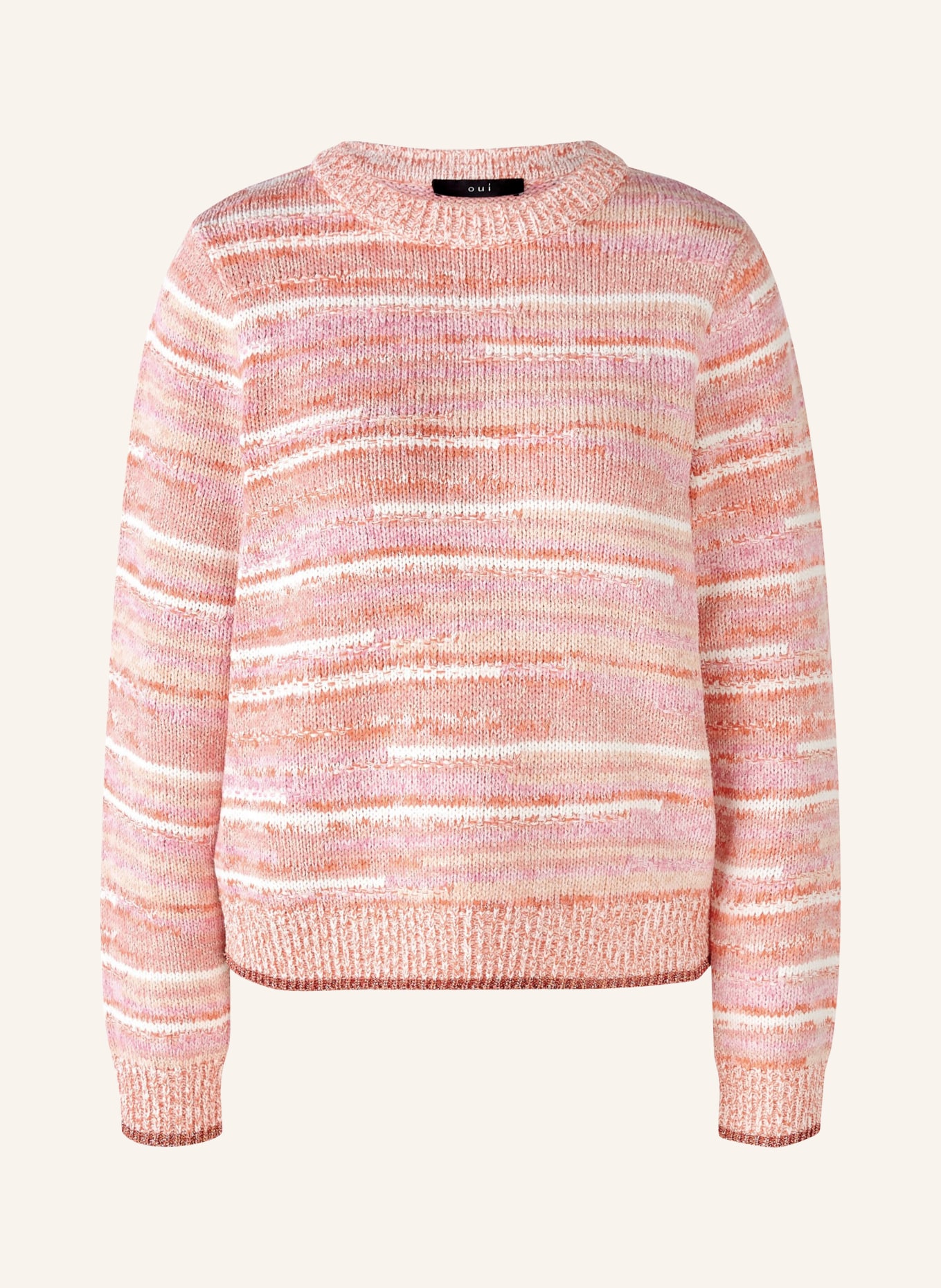 oui Sweater with glitter thread, Color: ORANGE/ PINK (Image 1)