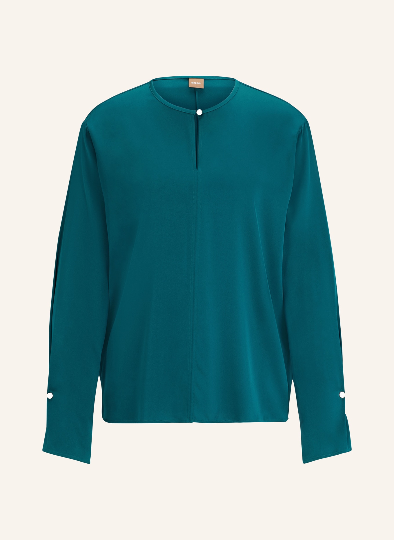BOSS Shirt blouse BINALEA in silk, Color: TEAL (Image 1)
