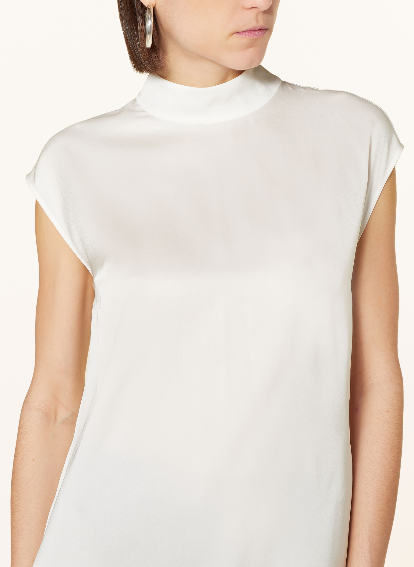 BOSS Blouse top BIDRIZ in silk, Color: WHITE (Image 4)