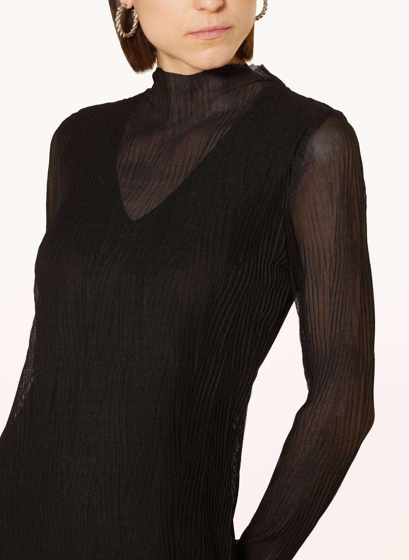 BOSS Mesh dress EVIBA, Color: BLACK (Image 4)