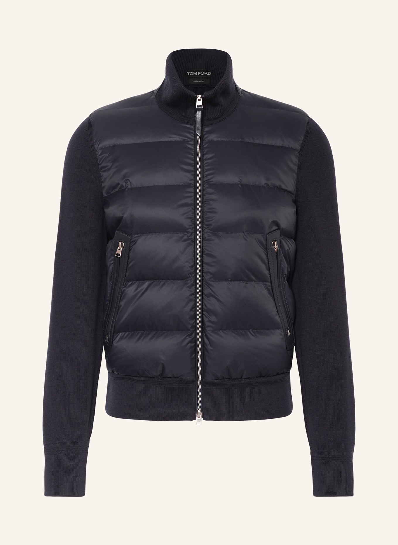 TOM FORD Down jacket in mixed materials, Color: DARK BLUE (Image 1)