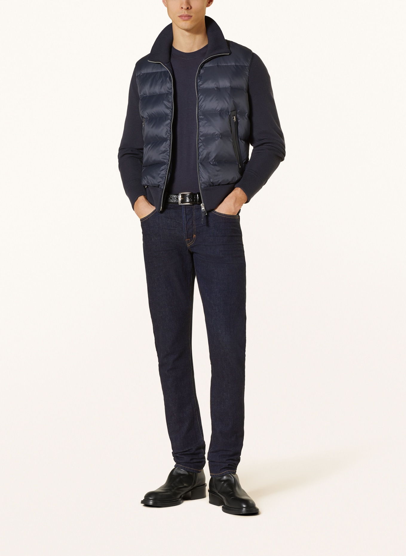 TOM FORD Down jacket in mixed materials, Color: DARK BLUE (Image 2)
