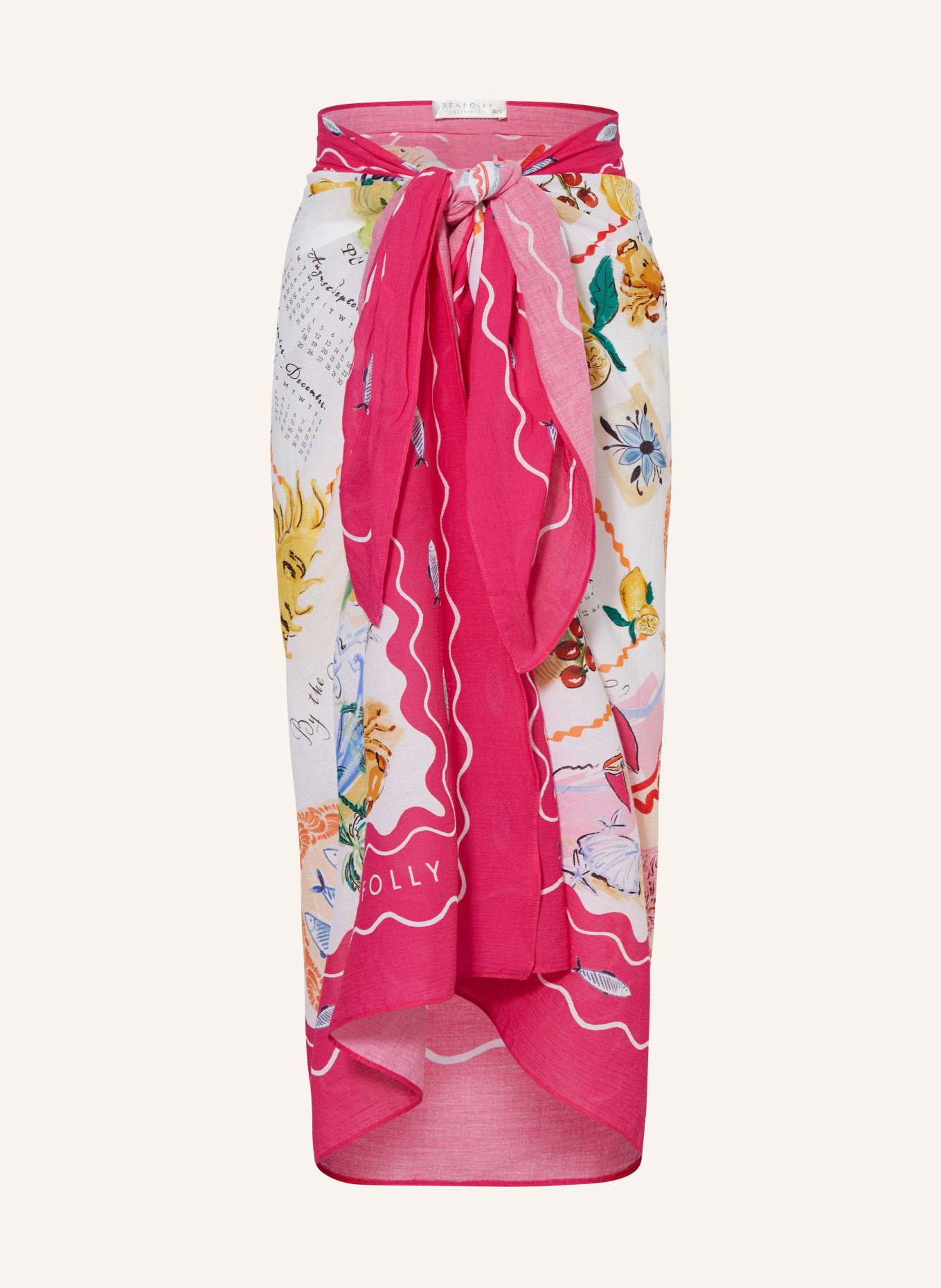 SEAFOLLY Sarong WISH YOU WERE HERE, Color: FUCHSIA/ WHITE/ BLUE (Image 1)