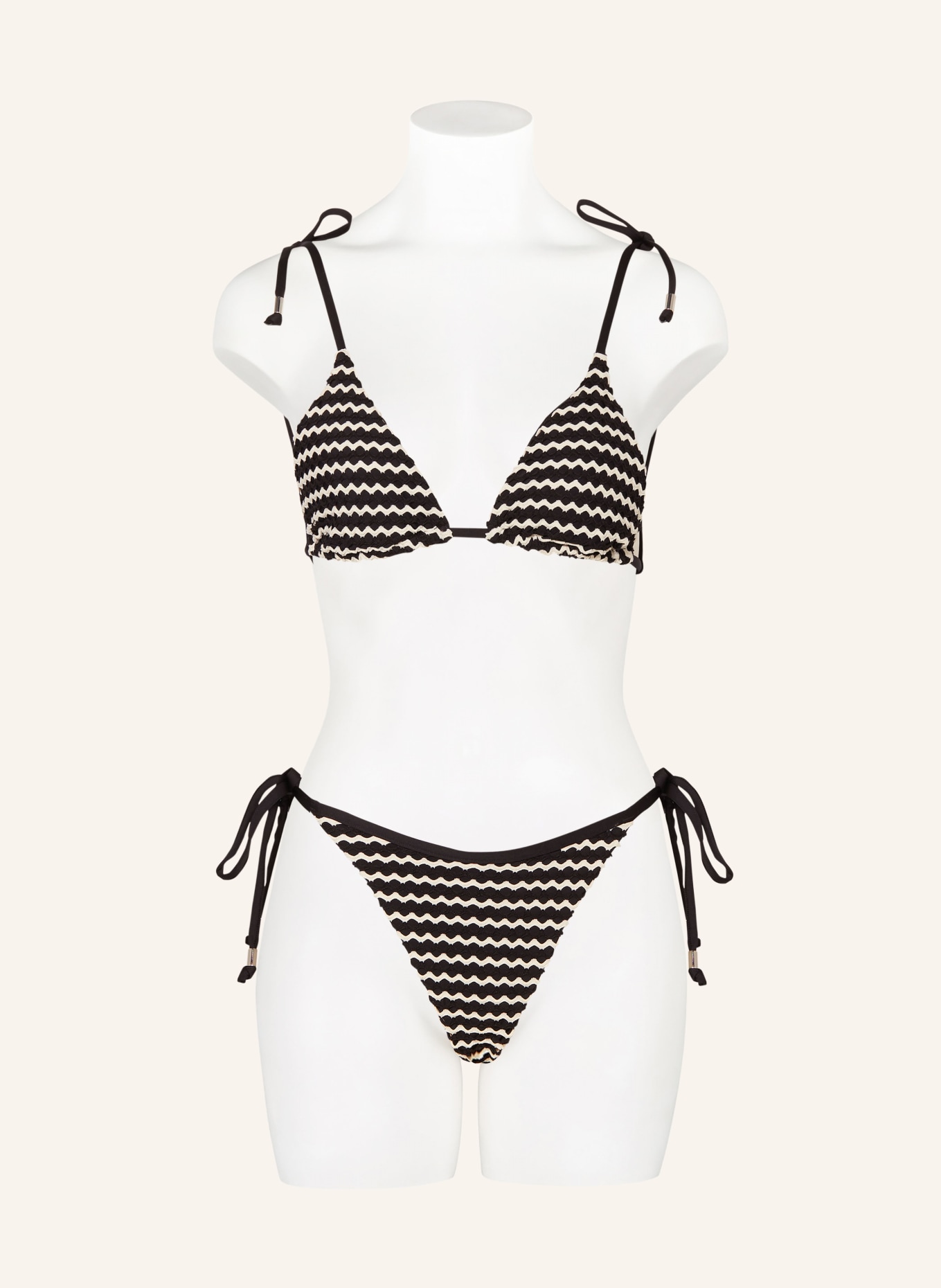 SEAFOLLY Triangel-Bikini-Top MESH EFFECT, Farbe: SCHWARZ/ WEISS (Bild 2)