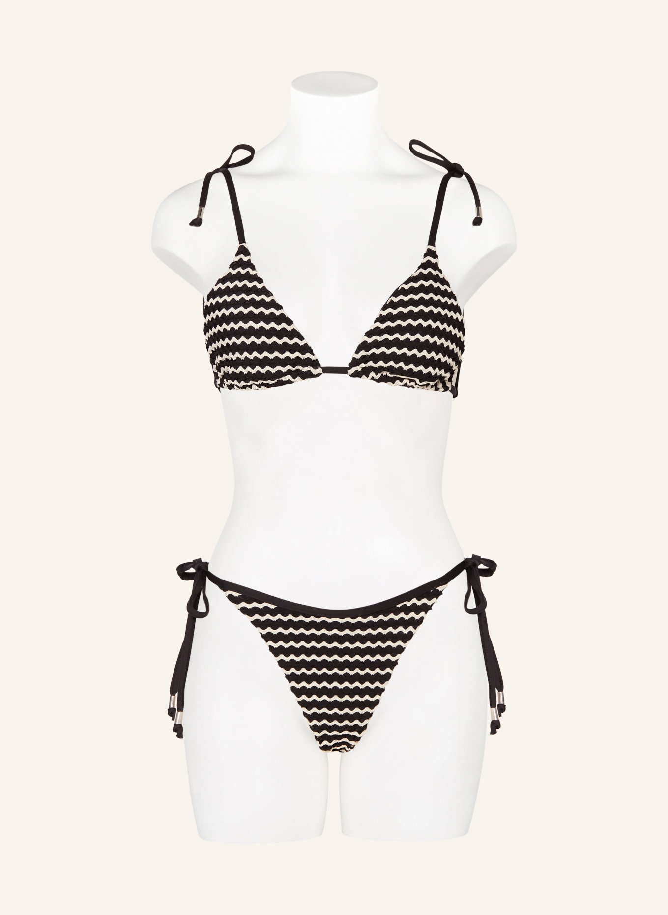 SEAFOLLY Triangle bikini bottoms MESH EFFECT, Color: BLACK/ WHITE (Image 2)