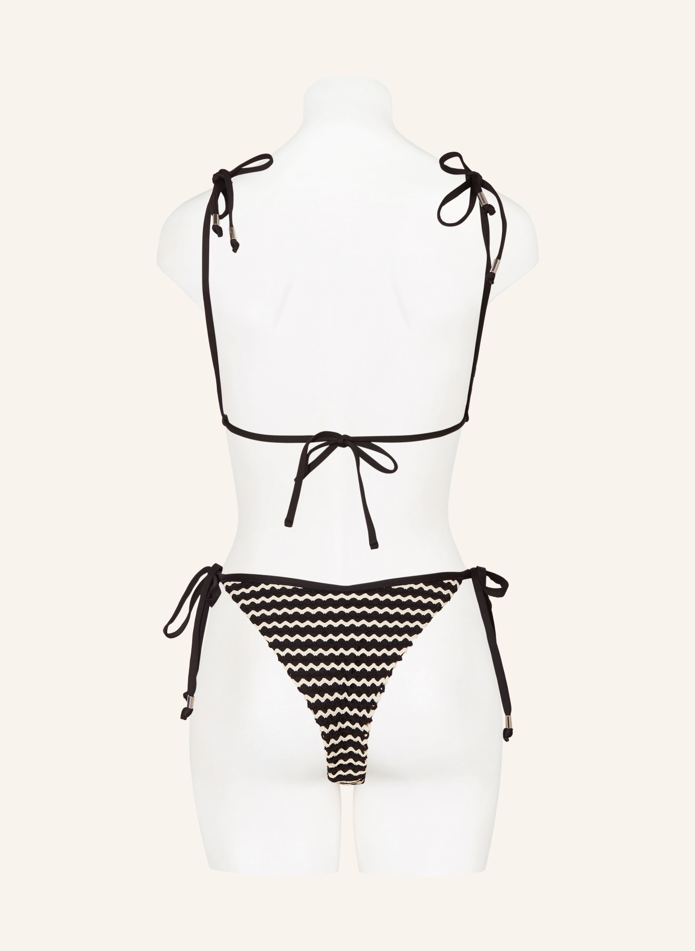 SEAFOLLY Triangle bikini bottoms MESH EFFECT, Color: BLACK/ WHITE (Image 3)