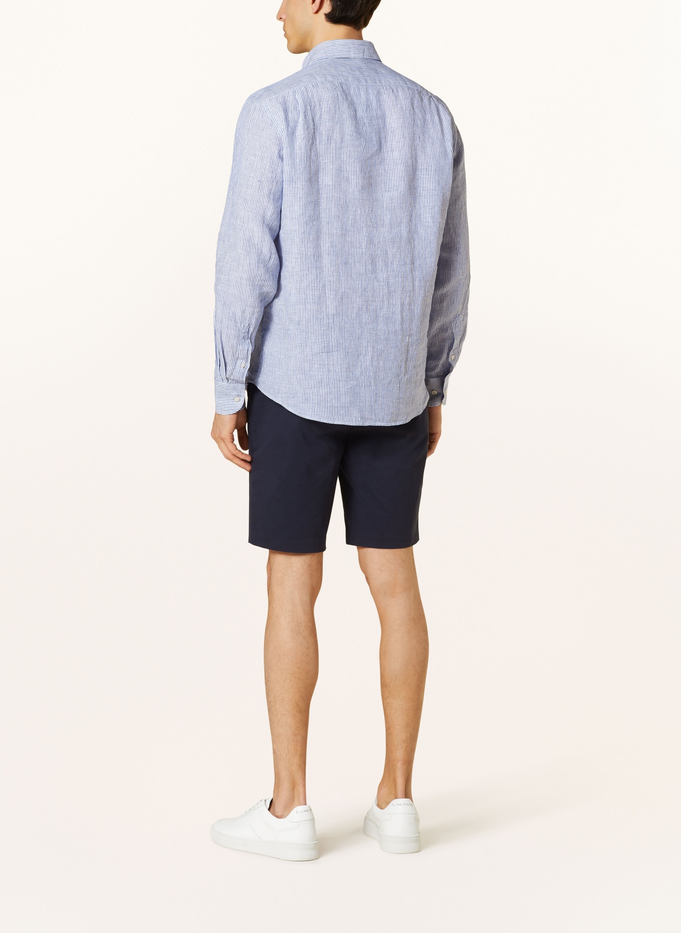 PAUL & SHARK Linen shirt comfort fit, Color: WHITE/ DARK BLUE (Image 3)