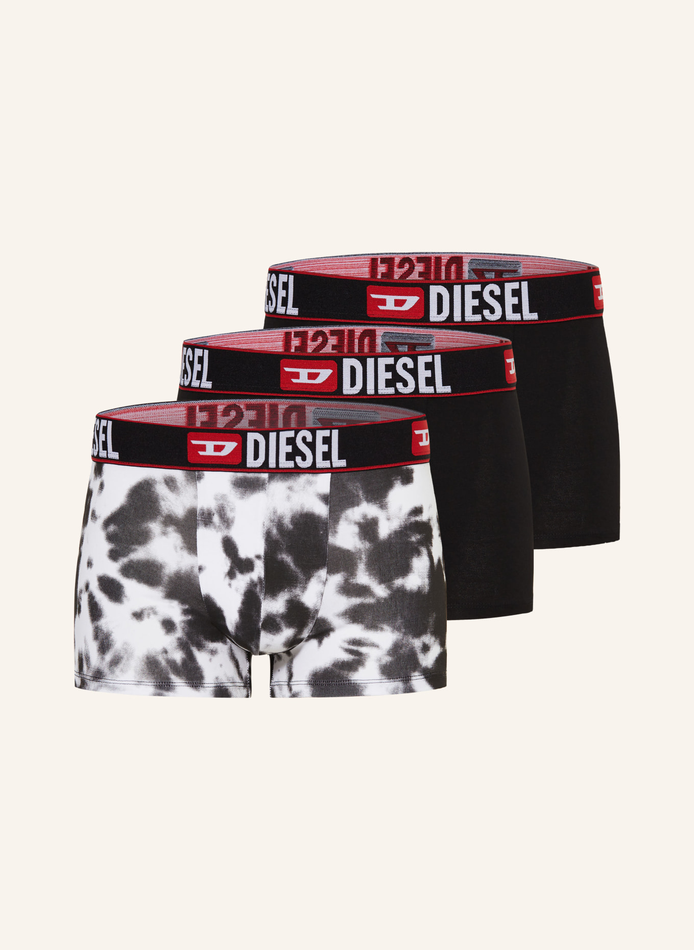 DIESEL 3-pack boxer shorts DAMIEN, Color: BLACK/ WHITE (Image 1)