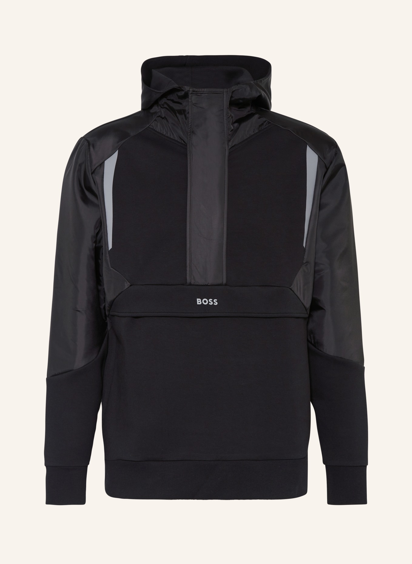 BOSS Anorak jacket SANNON in mixed materials, Color: BLACK (Image 1)