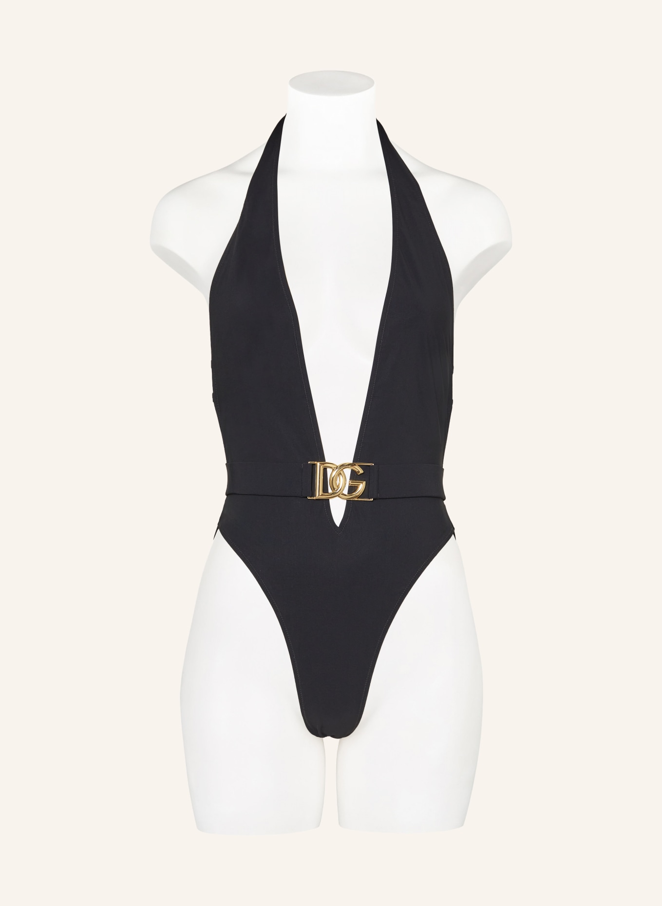 DOLCE & GABBANA Halter neck swimsuit, Color: BLACK (Image 2)