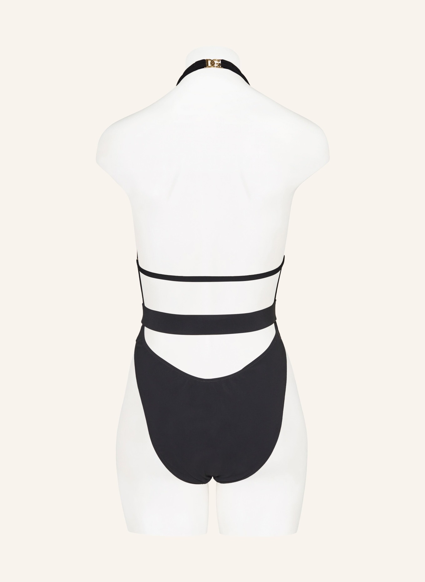 DOLCE & GABBANA Halter neck swimsuit, Color: BLACK (Image 3)