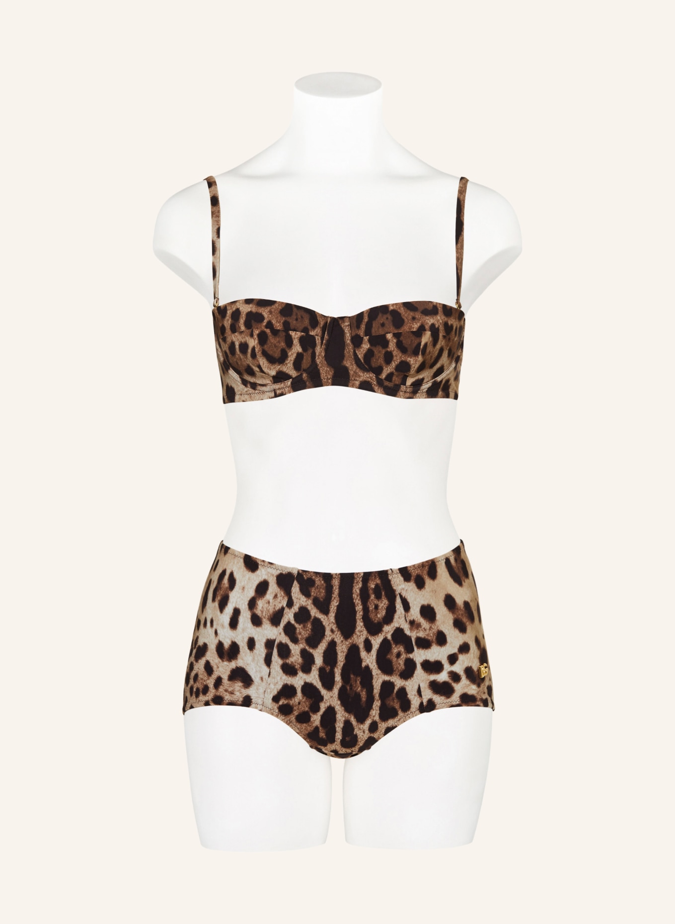 DOLCE & GABBANA Bandeau bikini top, Color: BEIGE/ DARK BROWN (Image 2)
