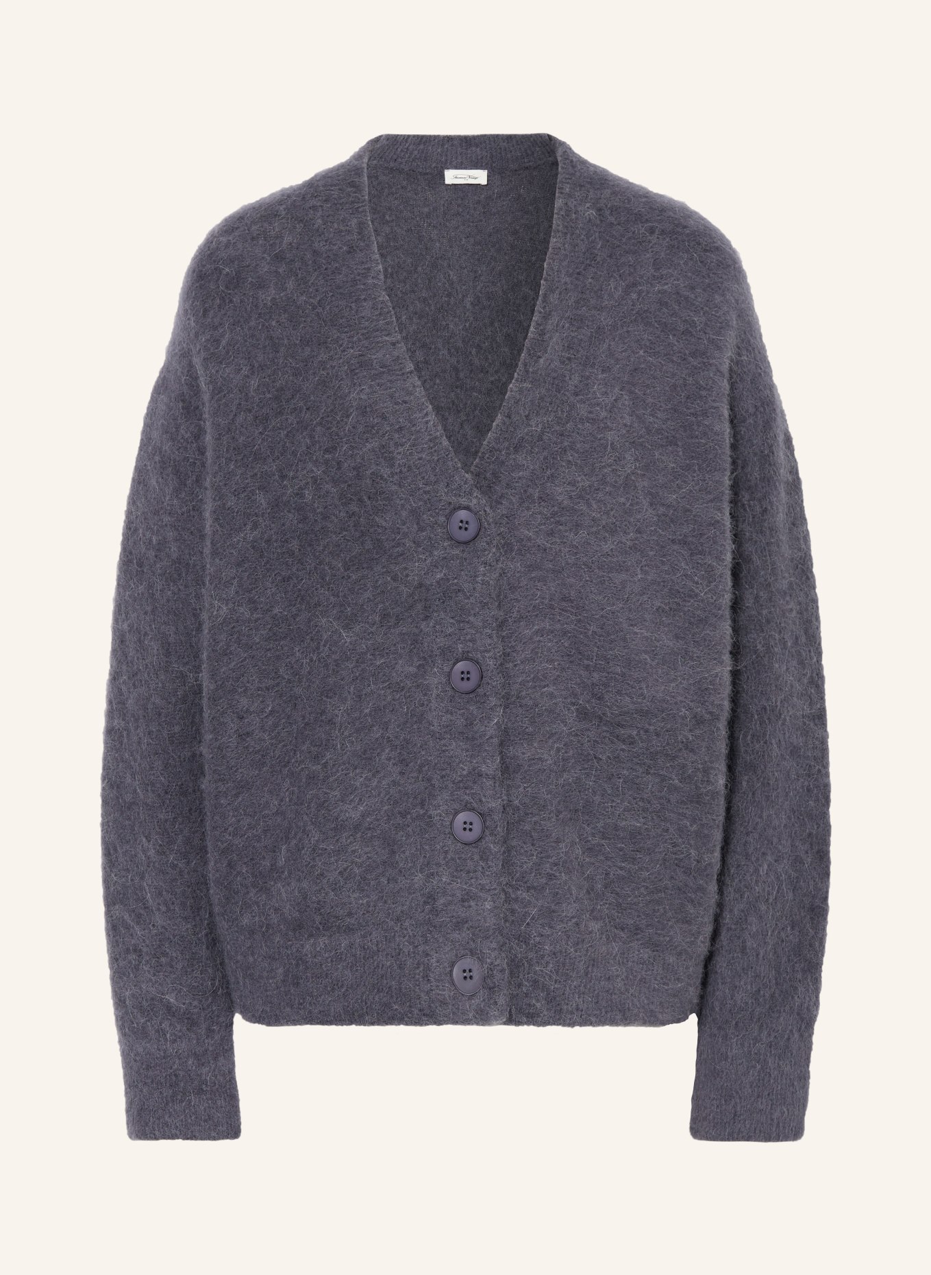 American Vintage Pletený kabátek TYJI s alpakou, Barva: TMAVĚ ŠEDÁ (Obrázek 1)