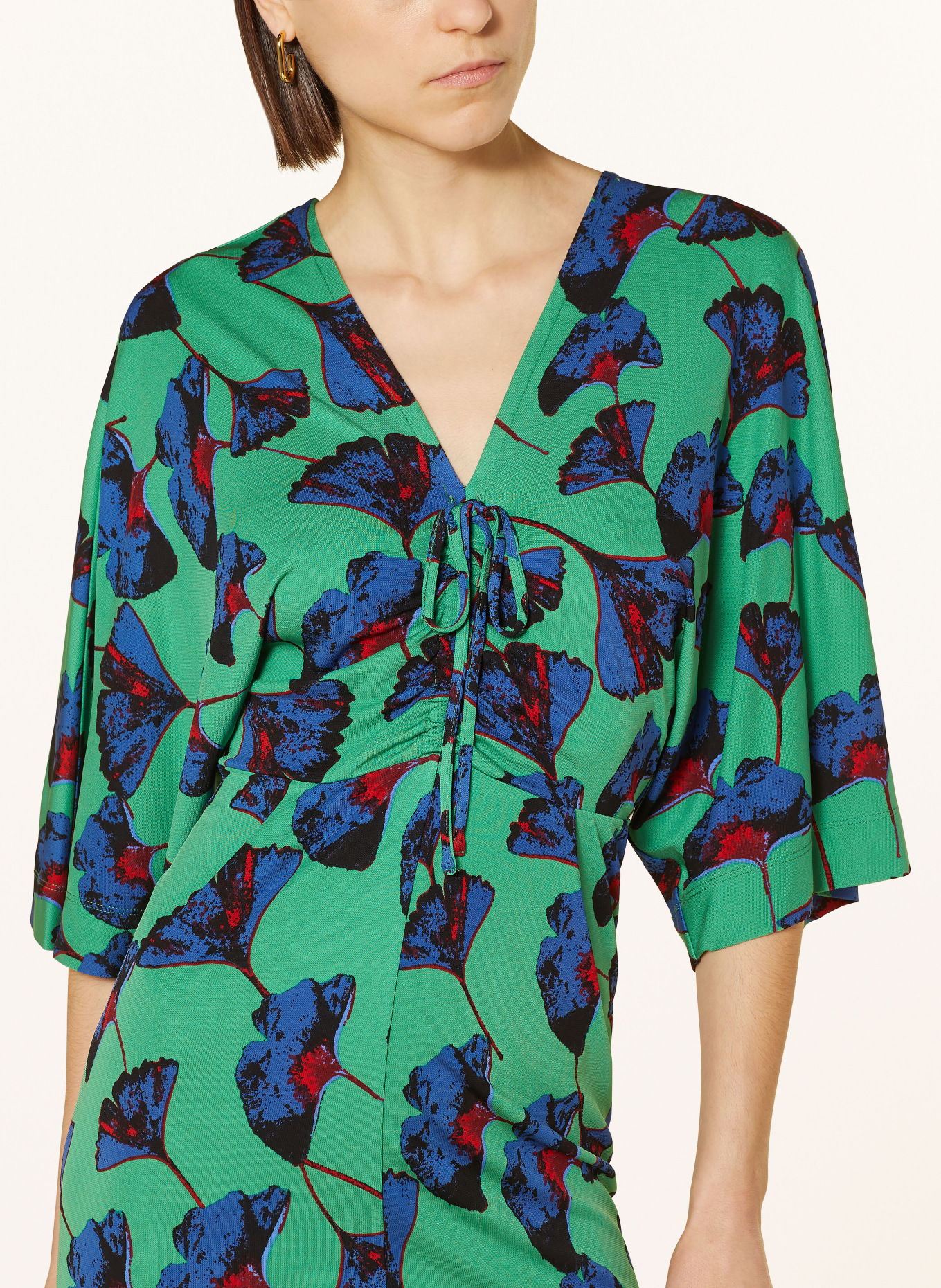 DIANE VON FURSTENBERG Jersey dress VALERIE with 3/4 sleeves, Color: GREEN/ BLUE/ RED (Image 4)