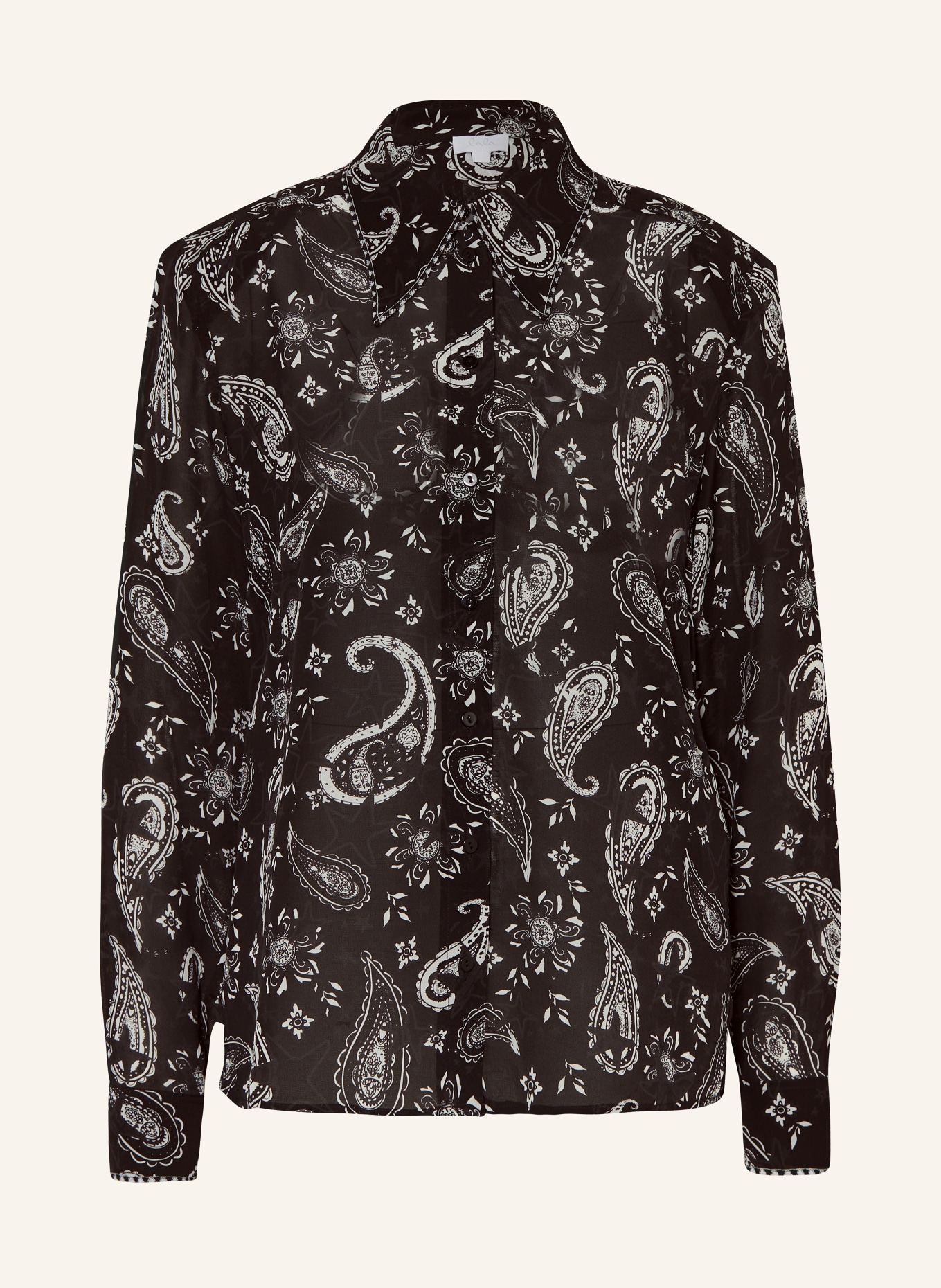 Lala Berlin Shirt blouse with silk, Color: BLACK/ WHITE (Image 1)