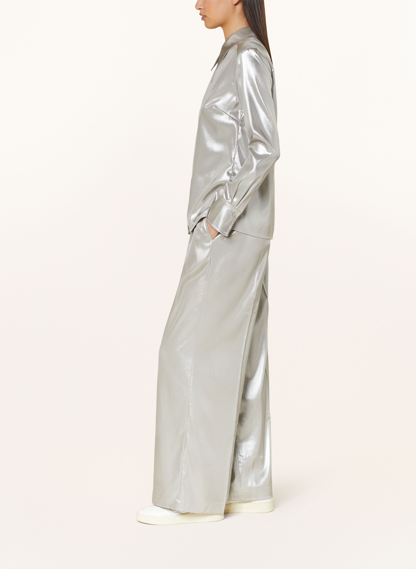Lala Berlin Wide leg trousers PERILLA, Color: SILVER (Image 4)