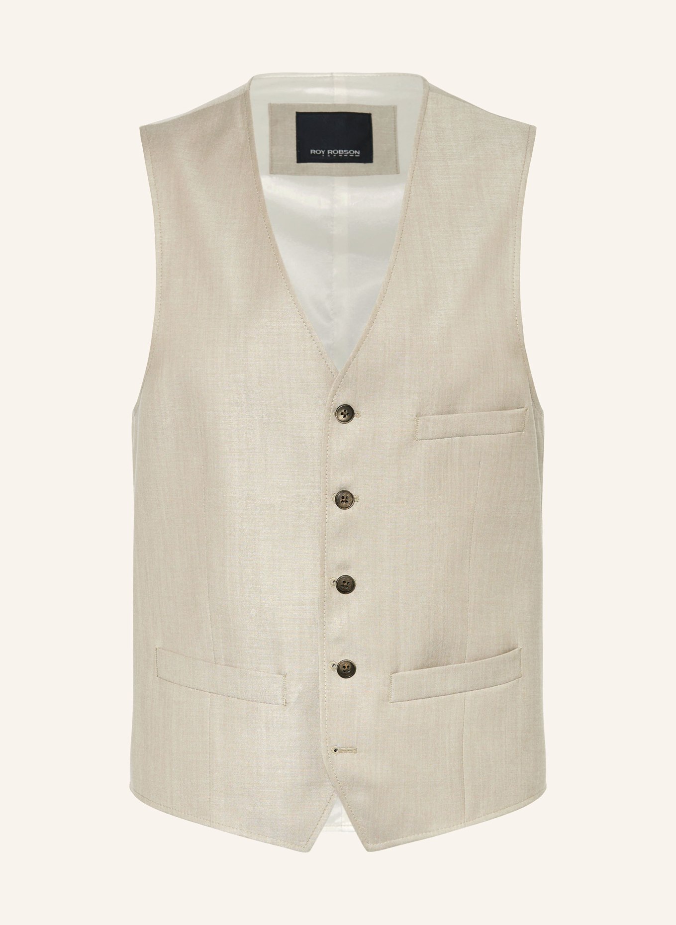 Roy Robson Suit vest slim fit, Color: A250 BEIGE/KHAKI (Image 1)