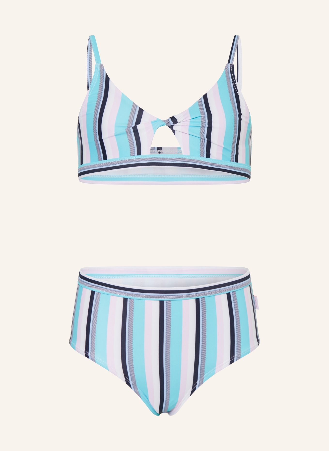 SEAFOLLY Bustier-Bikini AMALFI COAST, Farbe: TÜRKIS/ WEISS/ ROSA (Bild 1)