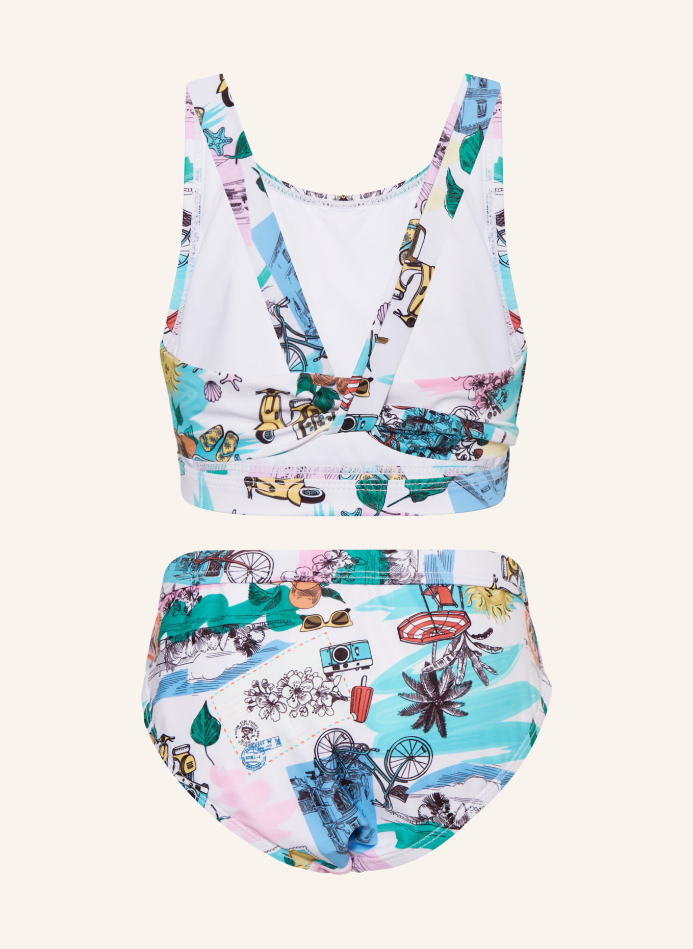 SEAFOLLY Bustier-Bikini AMALAFI COAST CUTAWAY, Farbe: WEISS/ BLAU/ ROSA (Bild 2)