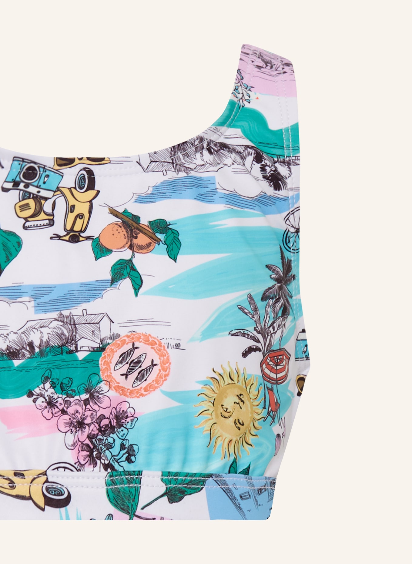 SEAFOLLY Bustier-Bikini AMALAFI COAST CUTAWAY, Farbe: WEISS/ BLAU/ ROSA (Bild 3)