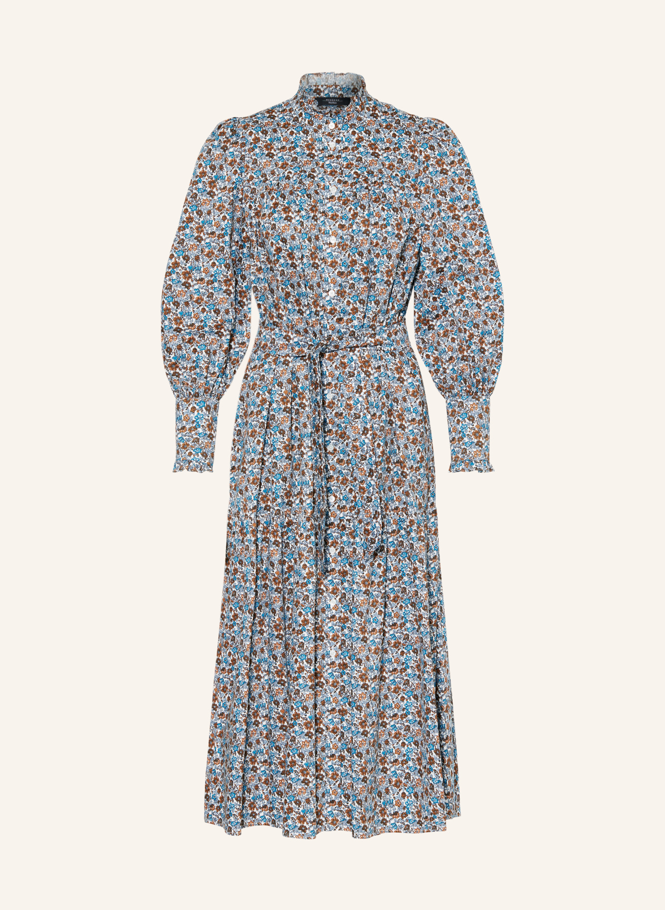 WEEKEND MaxMara Shirt dress TIMOTEO, Color: WHITE/ BLUE/ BROWN (Image 1)