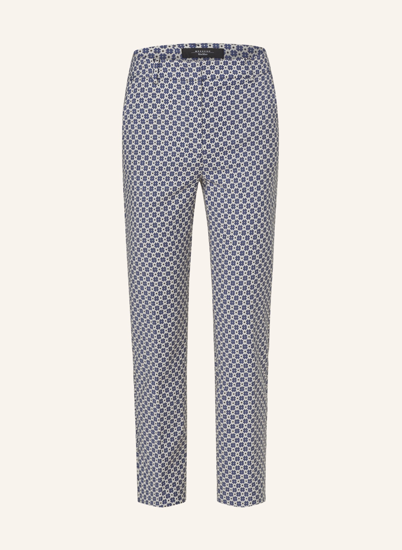 WEEKEND MaxMara 7/8 trousers ODILE, Color: WHITE/ DARK BLUE/ BLACK (Image 1)