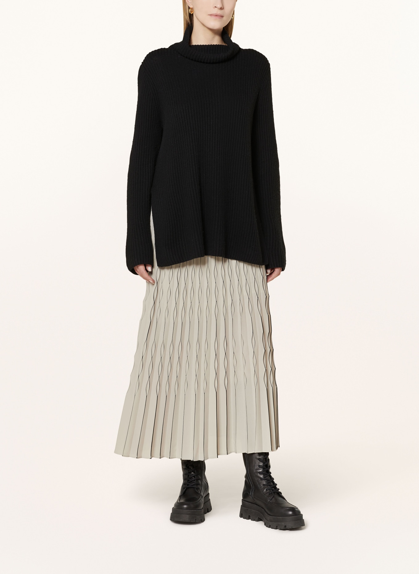 SPORTALM Pleated skirt, Color: LIGHT GRAY/ BLACK (Image 2)