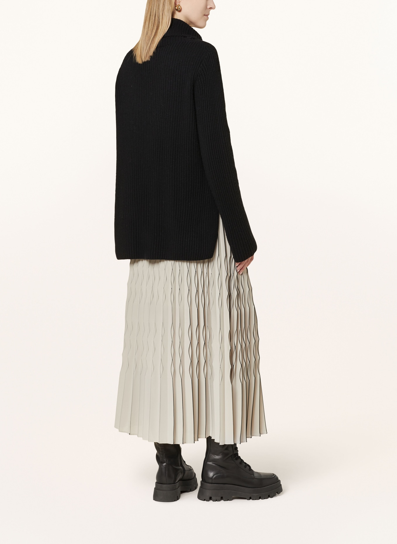 SPORTALM Pleated skirt, Color: LIGHT GRAY/ BLACK (Image 3)