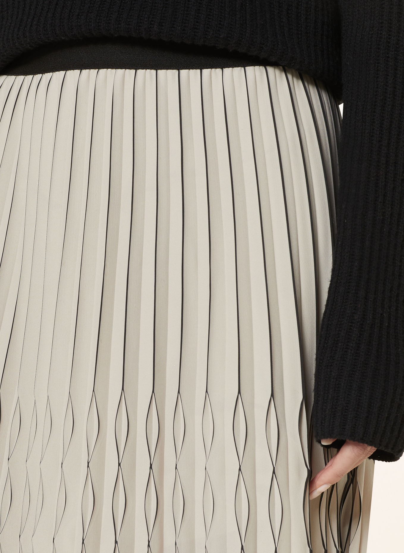 SPORTALM Pleated skirt, Color: LIGHT GRAY/ BLACK (Image 4)