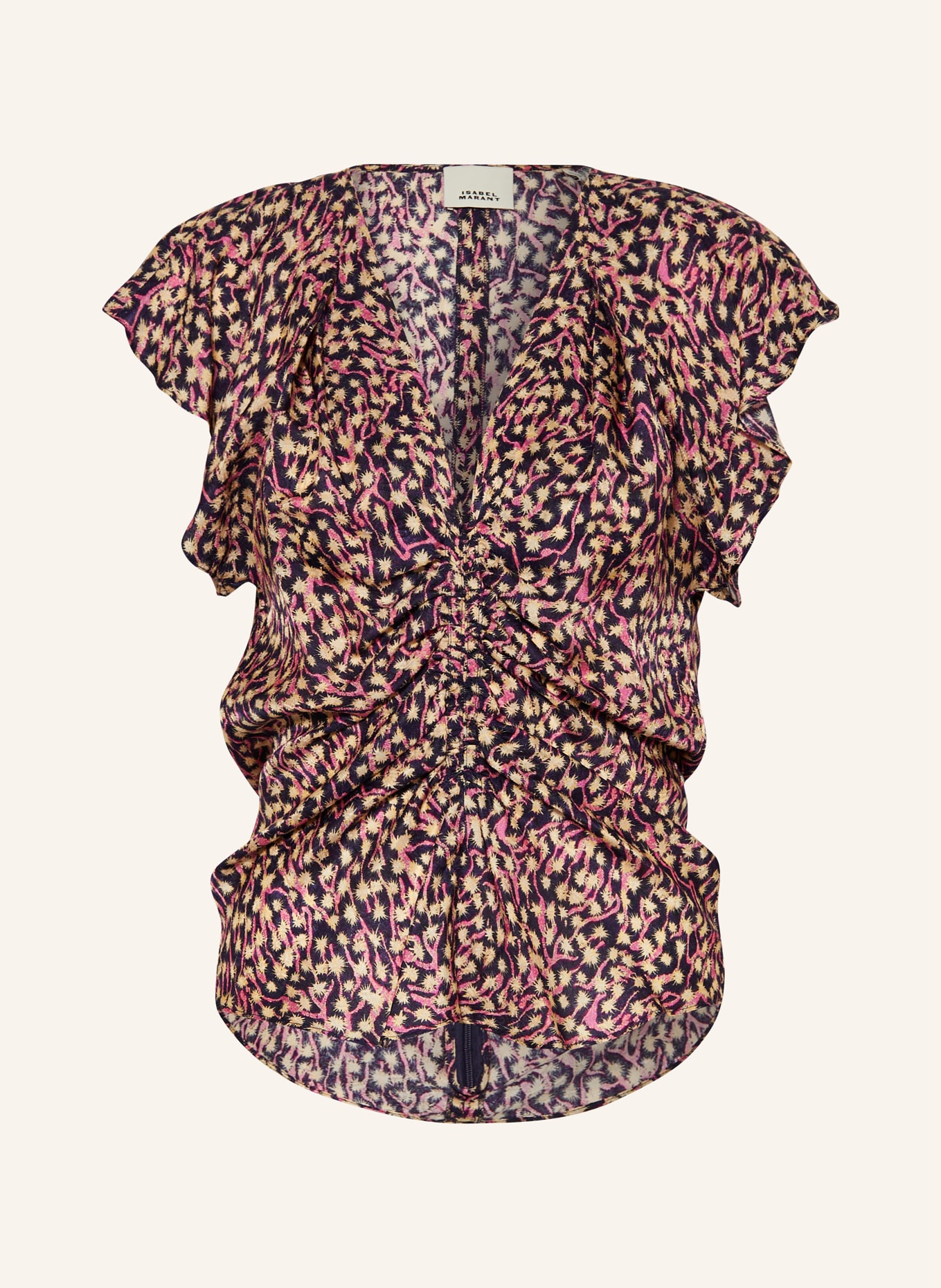 ISABEL MARANT Shirt blouse LONEA with silk, Color: DARK PURPLE/ PURPLE/ BEIGE (Image 1)