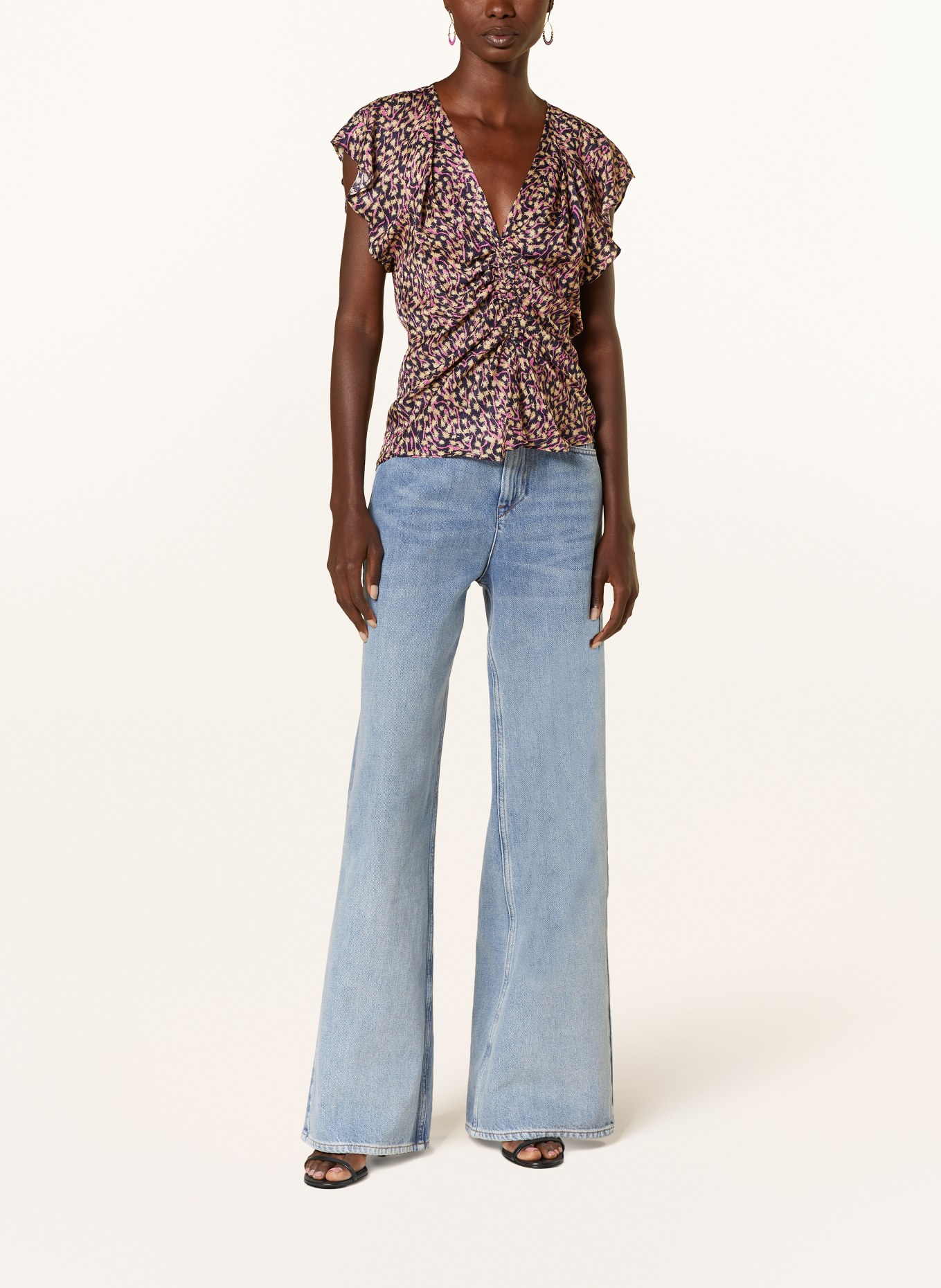 ISABEL MARANT Shirt blouse LONEA with silk, Color: DARK PURPLE/ PURPLE/ BEIGE (Image 2)
